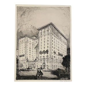 Ralph Shepard Park Lane Hotel New York Etching