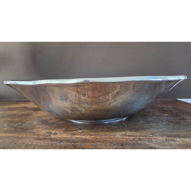 Early 2000s Five Elm Mirror-Polished Cast Aluminum Centerpiece Bowl For Sale - Image 4 of 16