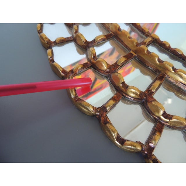 Wood Gold Leaf and Wood Oval Peruvian Mirror For Sale - Image 7 of 9