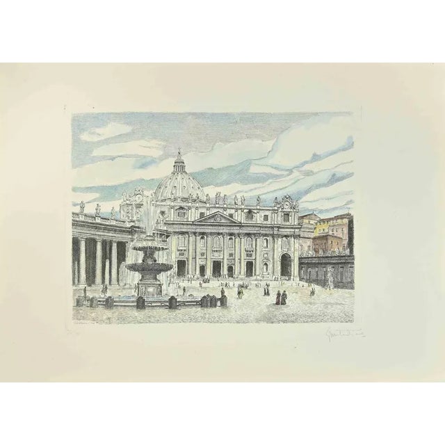 Saint Peter is a artwork realized by Giuseppe Malandrino. Original print in etching technique. Hand-signed by the artist...