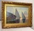 This vintage original oil painting on canvas by artist Evgeny depicts a nautical sailboat scene in an expressionist style....