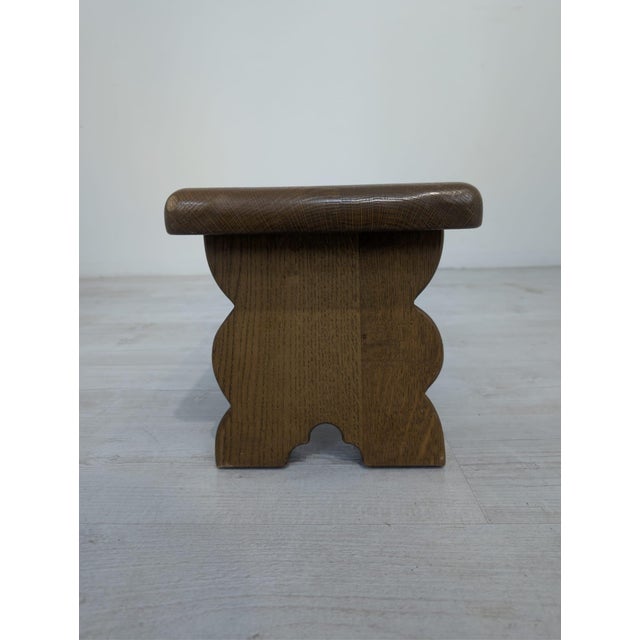1960s Rustic Wooden Stool with Handle, 1962 For Sale - Image 5 of 10