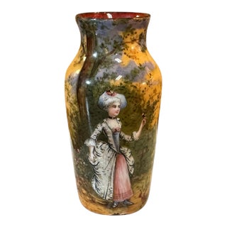 Late 19th Century Limoges Silver Foil Enamel on Copper Vase, Signed Vallet For Sale
