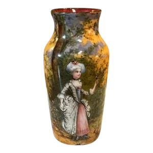 Late 19th Century Limoges Silver Foil Enamel on Copper Vase, Signed Vallet