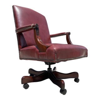 Hancock & Moore Swivel-Tilt Executive Leather Desk Chair For Sale