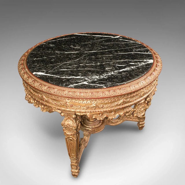 1980s 1980s Large Vintage Continental Marble Circular Table For Sale - Image 5 of 13