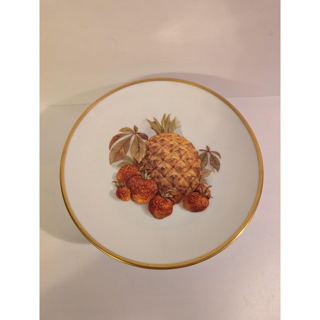 Vintage German Porcelain Harvest Fruit Plates, Pedestal Stand & Nut Bowls - Set of 7 For Sale - Image 13 of 15