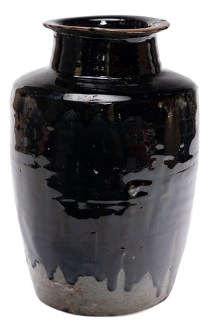 Chinese Black Drip Glaze Vinegar Jar, C. 1875