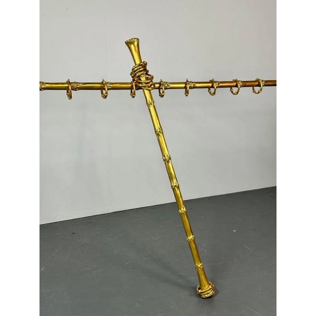 Wood Set Two Custom Hollywood Regency Curtain Rods by Joseph Biuno, Handmade, 23Kt For Sale - Image 7 of 13