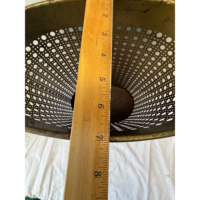 Mid Century 1950s Wiebro Perforated Metal Oval Wastebasket Trash Can For Sale - Image 11 of 11