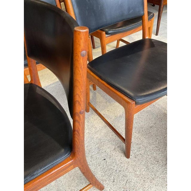Black Mid-Century Danish Dining Chairs by Kai Lyngfeldt Larsen for Vejen Polstermöbelfabrik, Set of 6 For Sale - Image 8 of 18