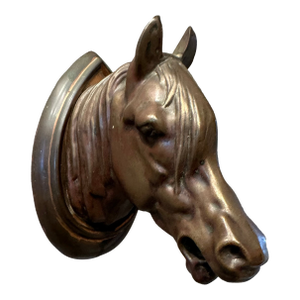 Vintage French Mid-Century Metal Horse Head Wall Mount