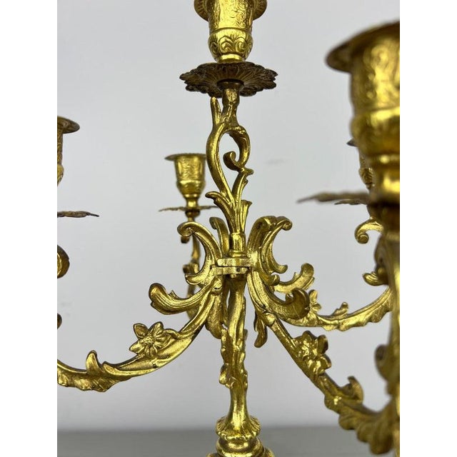 Vintage French Candleholders in Brass, Set of 2 For Sale - Image 5 of 12