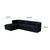 2020s Callie Black Velvet Sectional, Left Arm Facing For Sale - Image 5 of 7