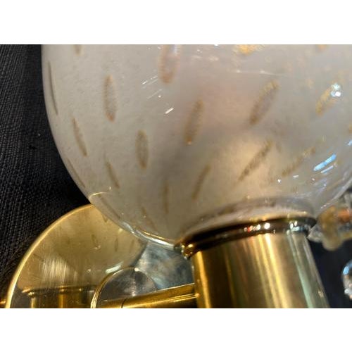 Brass and Glass Murano Wall Sconces, 1990, Set of 2 For Sale - Image 10 of 17