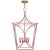 Kate Spade New York for Visual Comfort Signature Cavanagh Medium Lantern in Coral & Gild For Sale