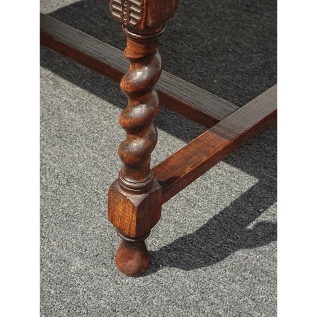 Vintage Mission Barley Twist Oak Server Cabinet ~ Sideboard Buffet Side Table For Sale - Image 13 of 14
