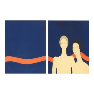 1974 Lithograph Cover Diptych by André Minaux For Sale