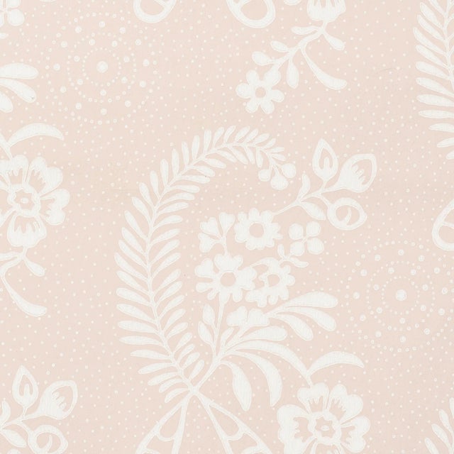 Sample - Schumacher Millicent Wallpaper in Rose For Sale