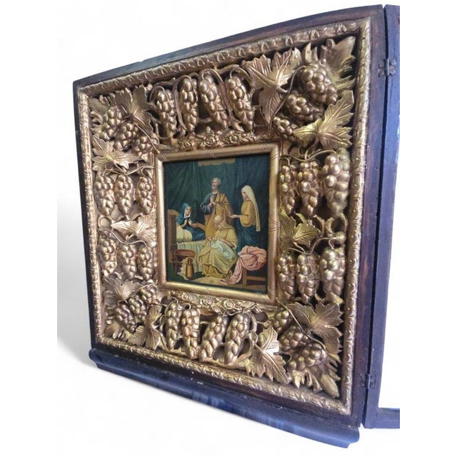 Orthodox Icon, 19th Century, Paint on Panel, Framed For Sale - Image 10 of 12