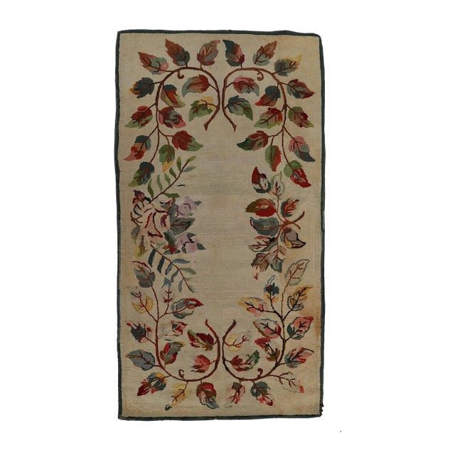 3'x5' Authentic Vintage American Hooked Rug For Sale