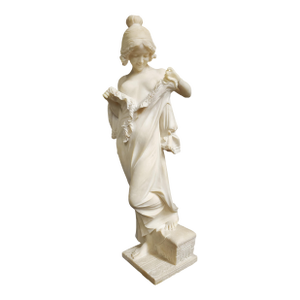 Early 20th Century Fine Original Hand Carved Sculpture of a Woman Signed F. Vichi