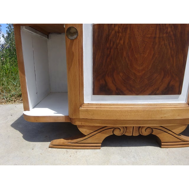 Large Vintage Art Deco Bedside Table in Light Wood, 1930s For Sale - Image 10 of 18