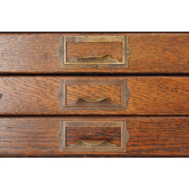Traditional Antique 48 Drawer Oak Office Storage Cabinet For Sale - Image 3 of 12