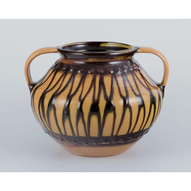 Ceramic Vase with Two Handles from Kähler, Denmark, 1930s For Sale - Image 9 of 9