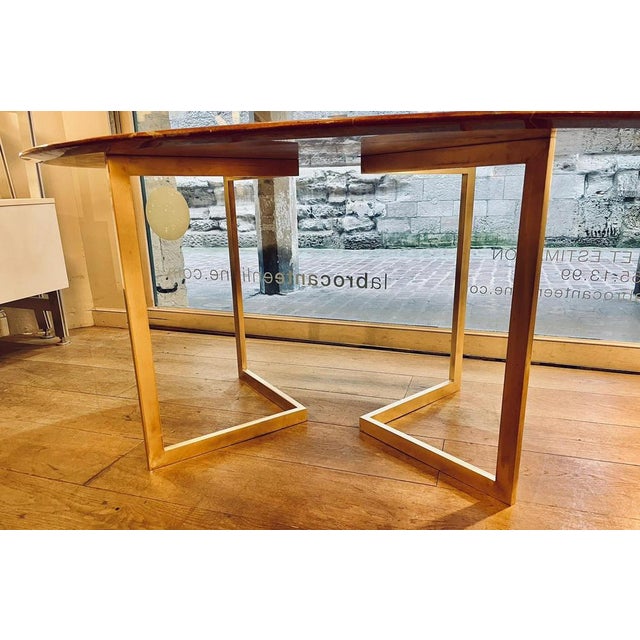 Oval Table in Red Alicante Marble, 1970s, in Very Good conditions.