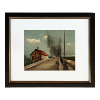 Vlaminck Lithograph 21 the Brezolles Road 1958 Framed For Sale