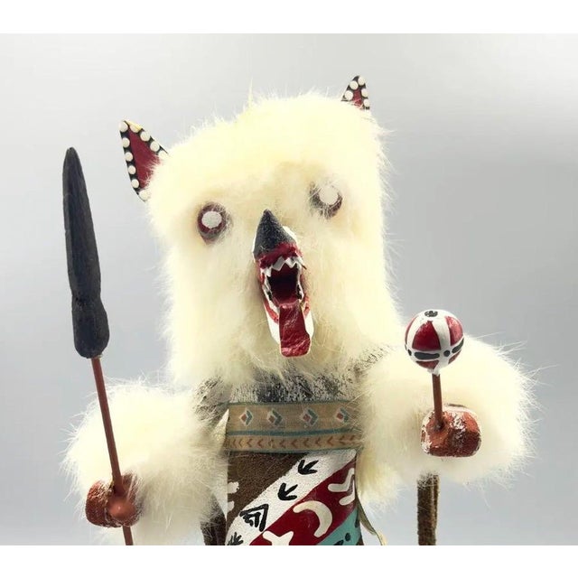 Dynamic Hand-Carved Navajo "White Wolf" Kachina Doll – Gilbert Ortega Gallery For Sale In Portland, ME - Image 6 of 10