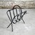 Mid-Century Modern Brutalist Magazine Rack in Metal and Leather, 1960s For Sale - Image 3 of 6