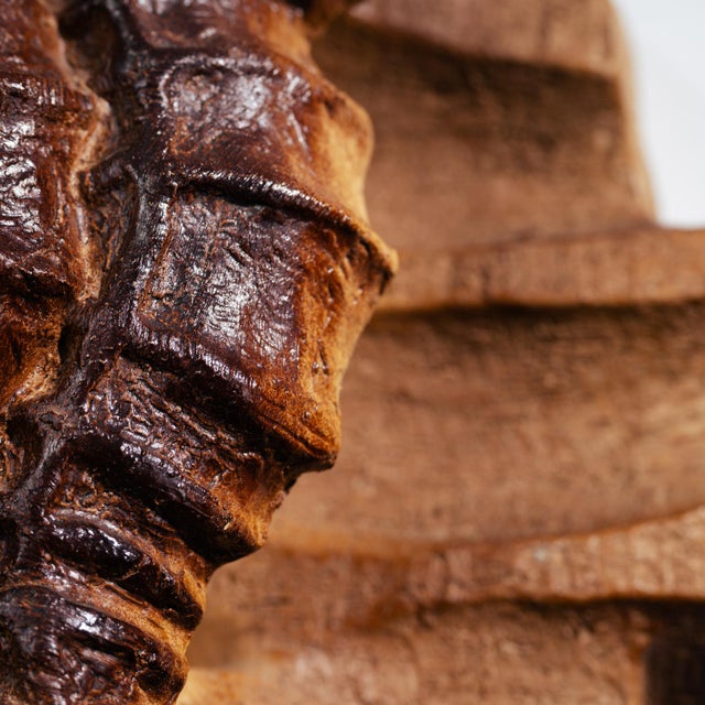 Brown Brutalist Ceramic Seahorse Wall Light, 1970s For Sale - Image 8 of 13