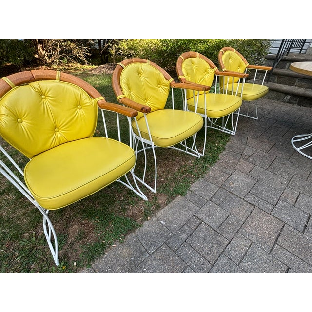 Metal 1960s Max Stout Sculptural Wrought Iron Patio Dining Set – Round Table + 4 Hoop Chairs, Atomic Modern For Sale - Image 7 of 14