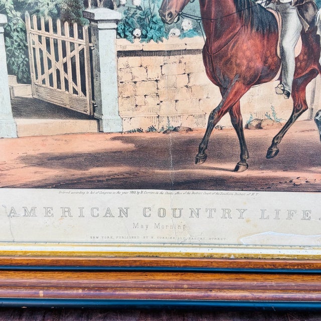 Wood Late 1900s N Currier Framed Lithograph: "American Country Life May Morning" Reproduction For Sale - Image 7 of 18