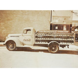 Vintage 1940's Coca-Cola Delivery Truck Photograph For Sale