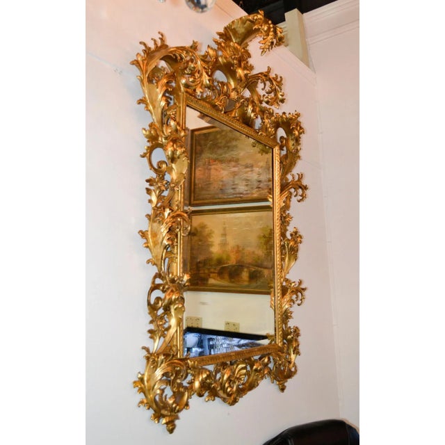 Wood 19th Century Italian Florentine Giltwood Mirror For Sale - Image 7 of 9