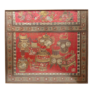 Huge Antique 1800's Chinese Altar Table Banner Embroidery Tapestry Needlepoint