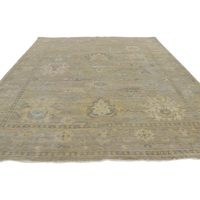 Contemporary Distressed Oushak Rug, 07'10 X 09'11 For Sale - Image 3 of 9