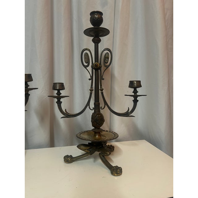 French Early 19th Century Bronze French Empire Style Candelabrum For Sale - Image 3 of 13