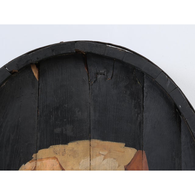 Antique Wine Barrel End Repurposed as Wall Art Dambach-La-Ville France C1800's For Sale - Image 11 of 12