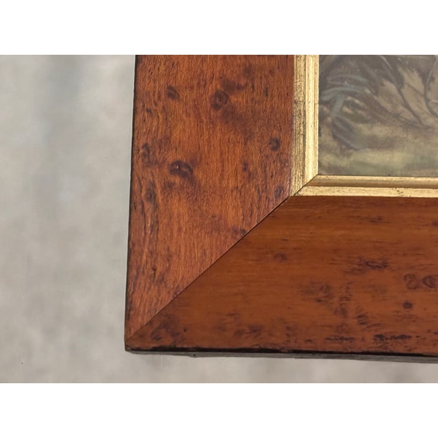 English Fox Hunt Sporting Pictures in Antique Bird's Eye Maple Wood Frames - A Pair For Sale - Image 13 of 18