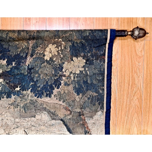 Baroque 18th-Century European Forest and Chateâu Tapestry For Sale - Image 3 of 8