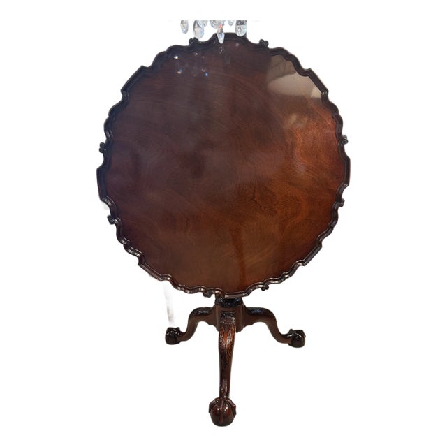 Kindel Winterthur Collection Mahogany Pie Crust Flip Top Table For Sale