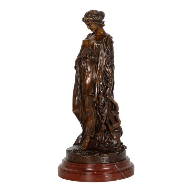 French Antique Bronze Sculpture of “Sapho” by Jean-Baptiste Clesinger Ca. 1875 For Sale