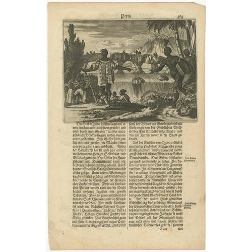 Antique Woodcut of Peru and Quito from Gottfrieds America, 1655 For Sale - Image 9 of 9
