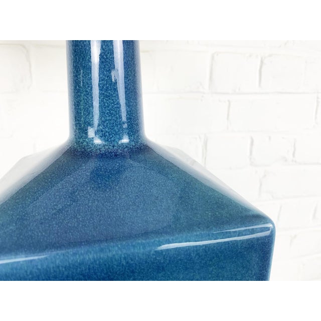 Ceramic Blue Ceramic Floor Lamp Model No. 357 Glazed Stoneware from Le Klint, Denmark, 1970s For Sale - Image 7 of 17