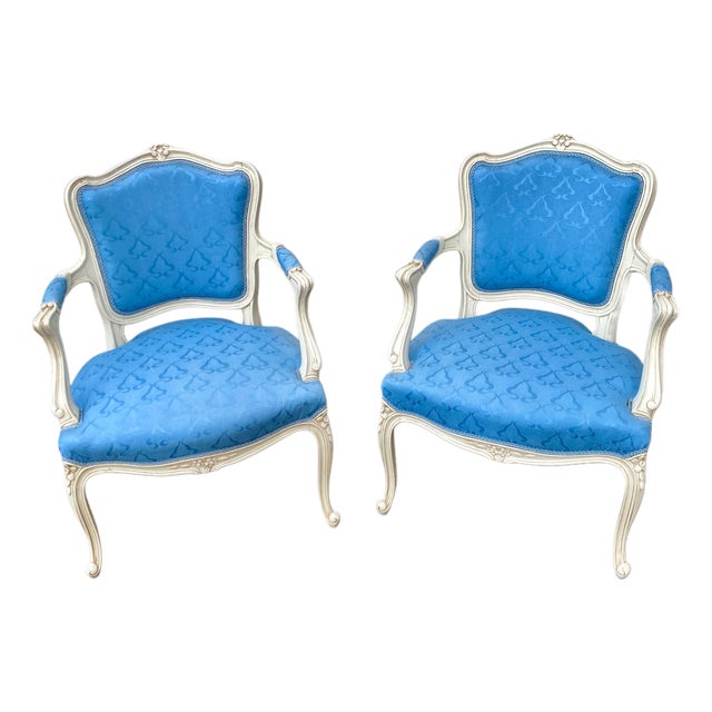 Vintage Louis XV Armchairs, 1950s, Set of 2 For Sale