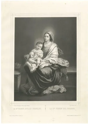 Madonna and Child with Rosary, 1850, Paper